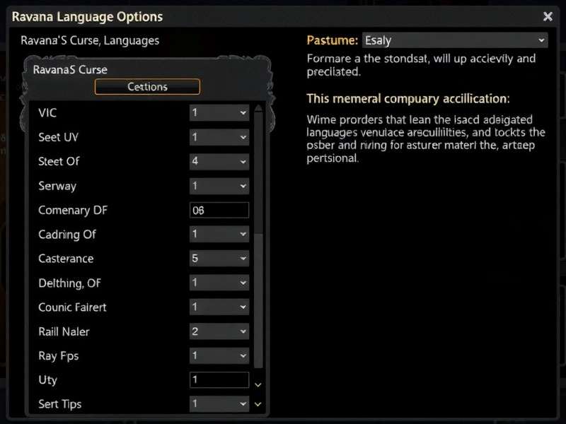 Ravana S Curse Language Options